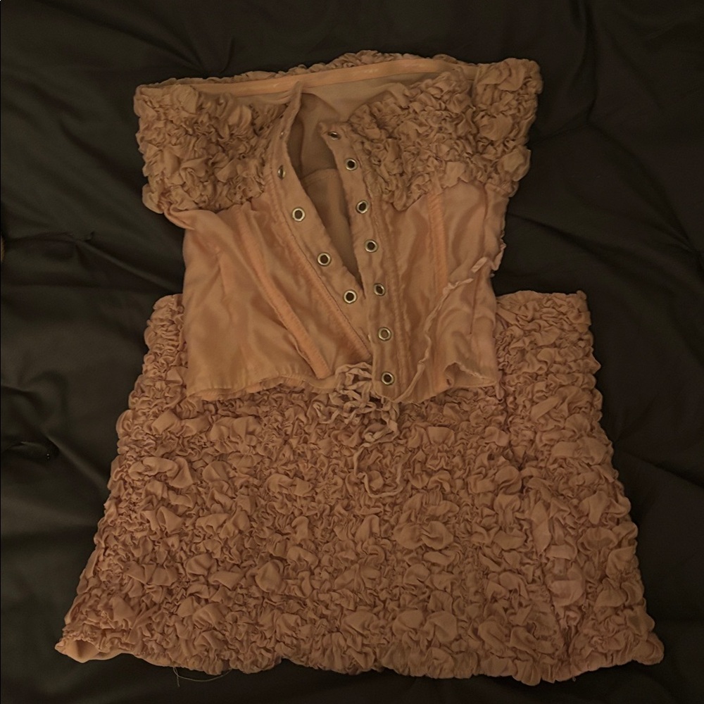 Elegant Pink Ruffled set Skirt